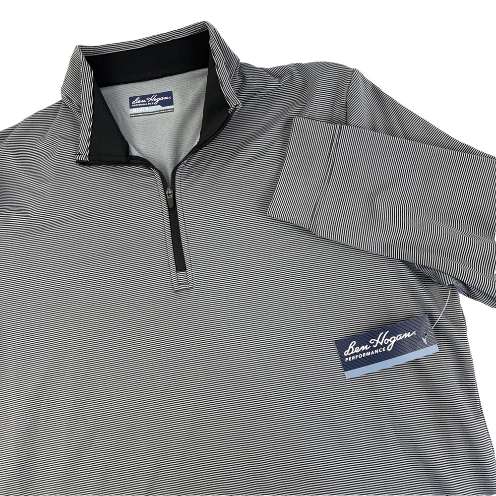 New Mens Ben Hogan Performance Golf‎ 1/4 Zip Pullover Sweatshirt Medium NWT Gray